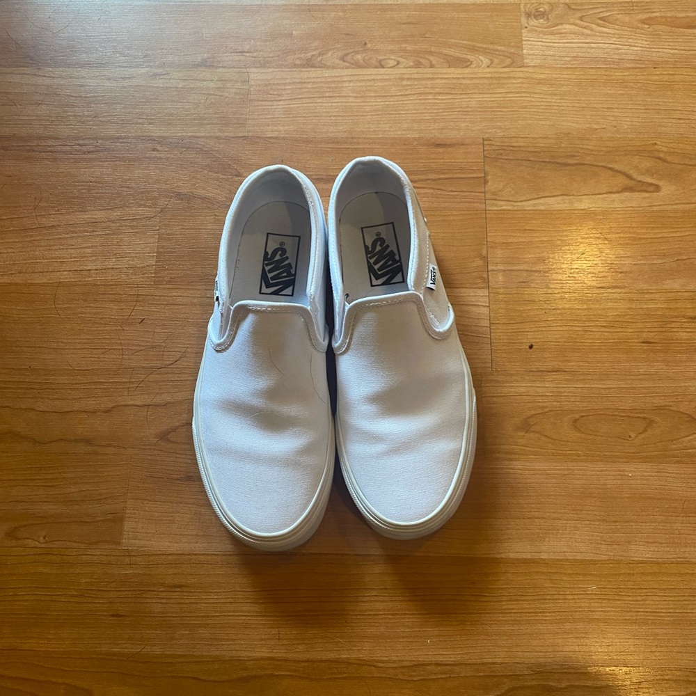 white unworn vans